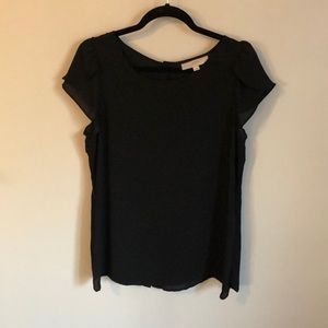 LOFT Short Sleeve Blouse w/ Back Buttons